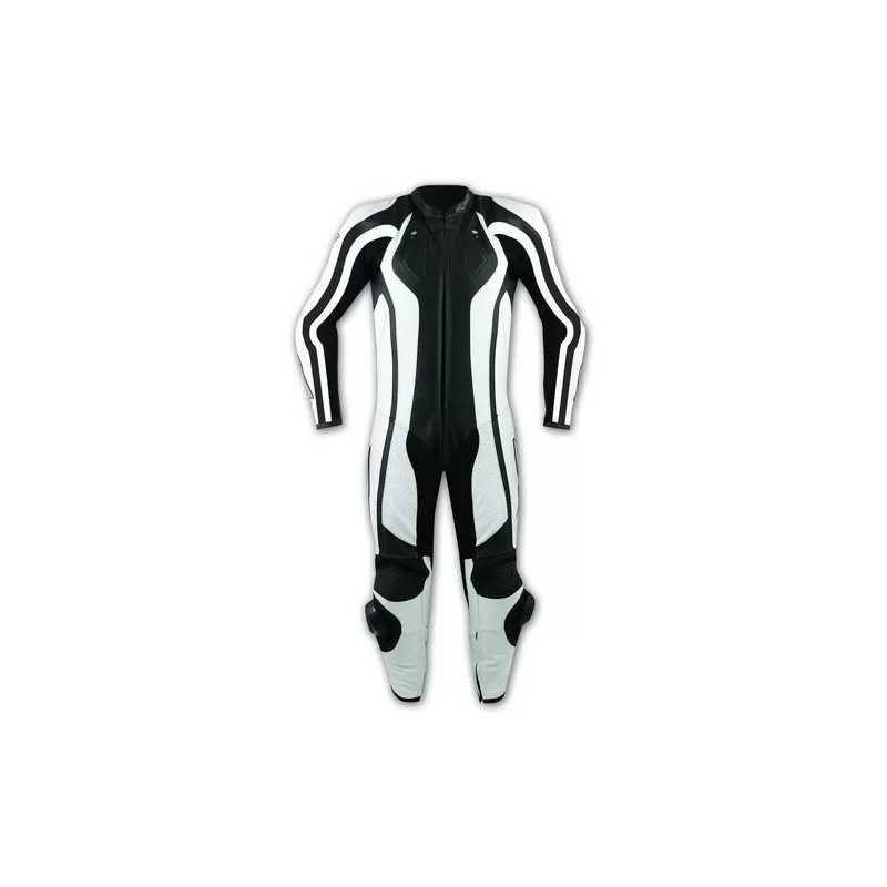 A-Pro Lightning Tuta Moto Pelle Intera White