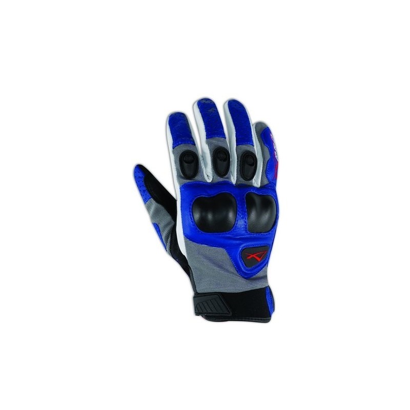 Leather Gloves A-Pro Block Grey-Blue