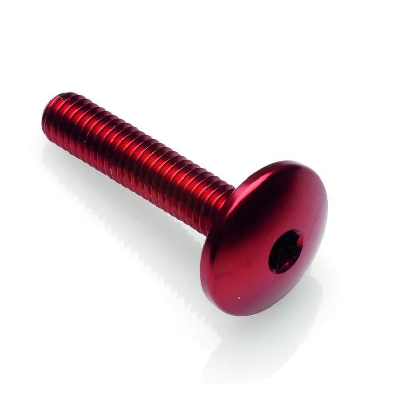 Lightech Vite Testa Bombata Erg. Cl 003 M5 L. 25 Testa Ø14 Ergal (7075 T6) Rosso 003M5025ROS