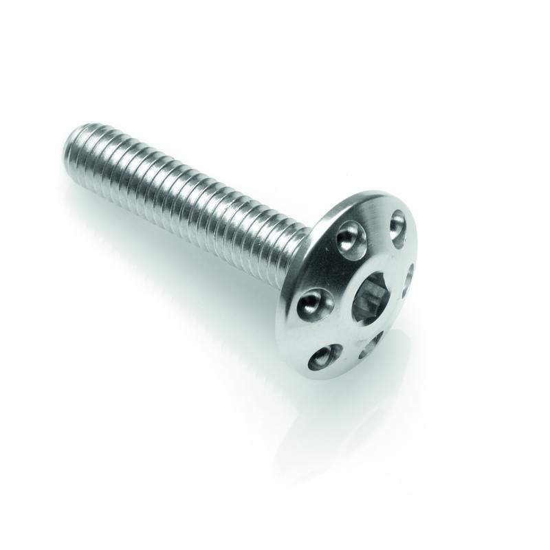 Lightech Drilled Screw M6 X 25 Silver FORM625SIL