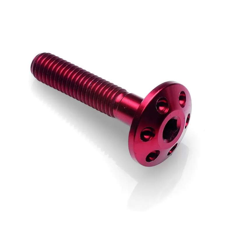 Lightech Drilled Screw M5 X 15 Red FORM515ROS