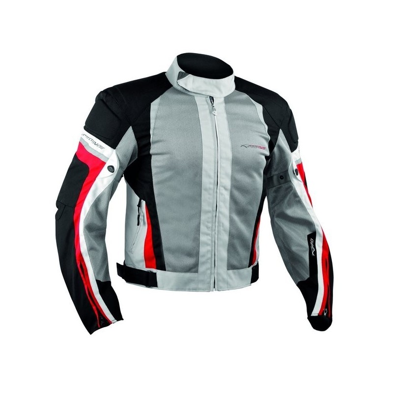 A-Pro Eolo Grey Red Summer Motorcycle Jacket