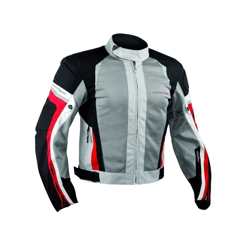 A-Pro Eolo Grey Red Summer Motorcycle Jacket