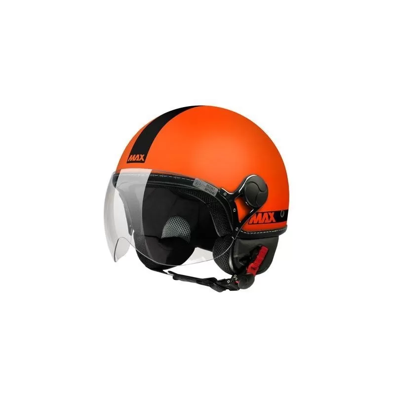 Max Power Matt Fluo Orange Jet Motorcycle Helmet