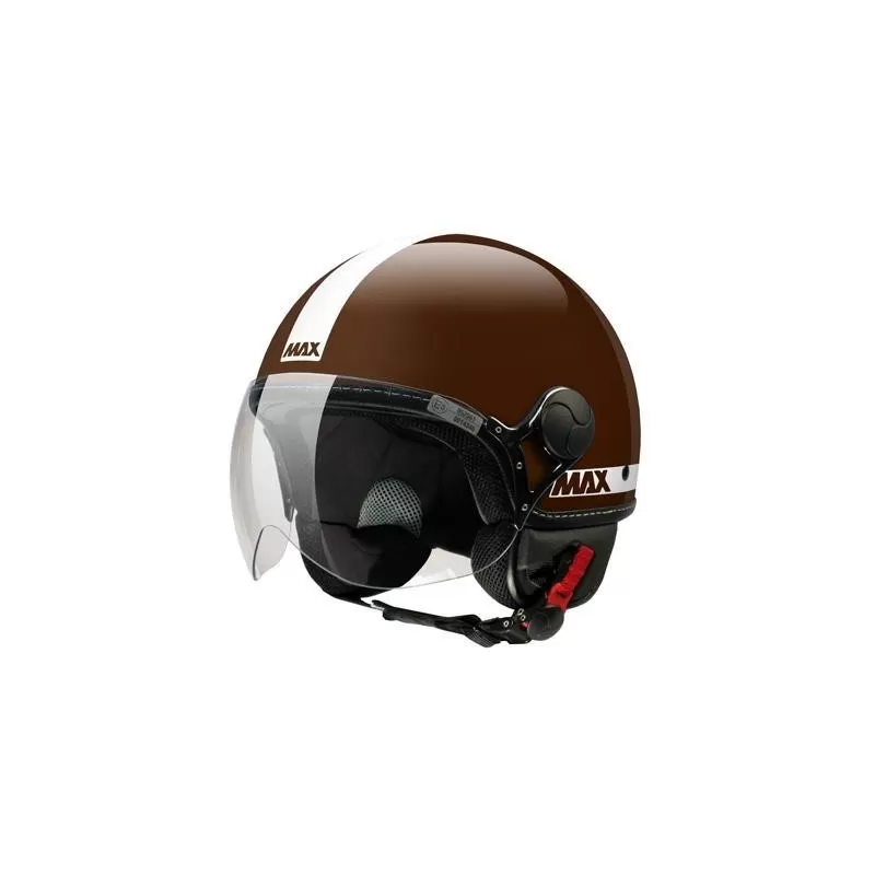 Max Power Shiny Brown Jet Motorcycle Helmet