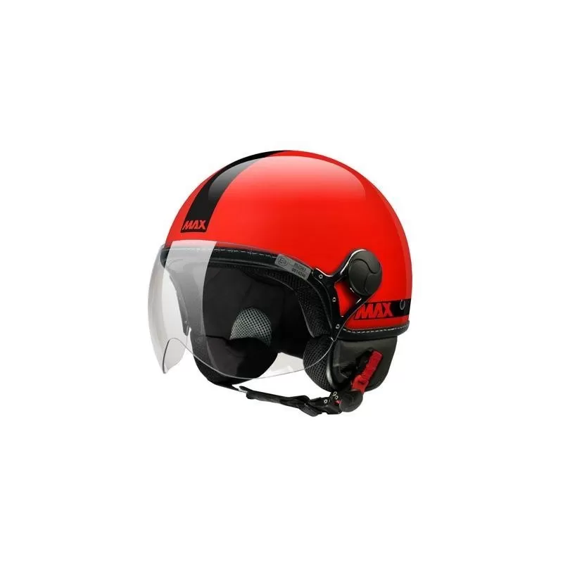 Max Power Shiny Red Jet Motorcycle Helmet