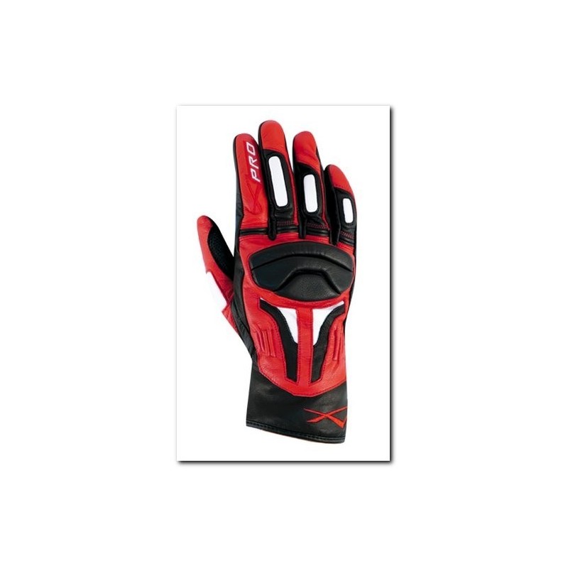 Leather Gloves A-Pro Fire Power Black Red