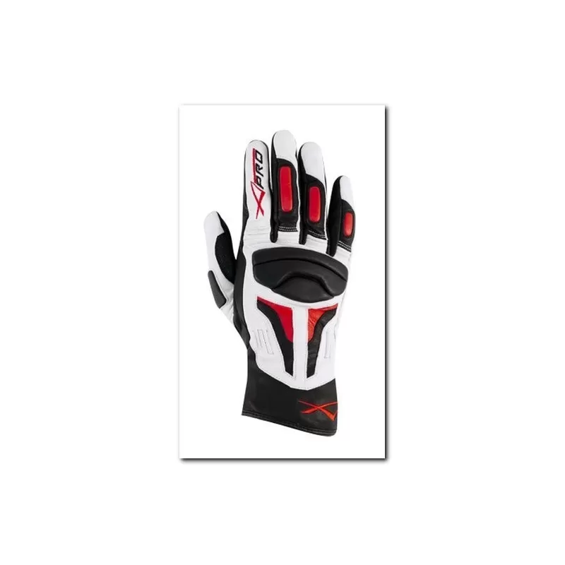 Guanto Moto A-Pro Fire Power White Red